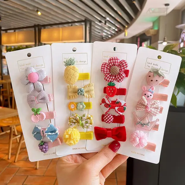 Pack of 5 soft baby hairclips