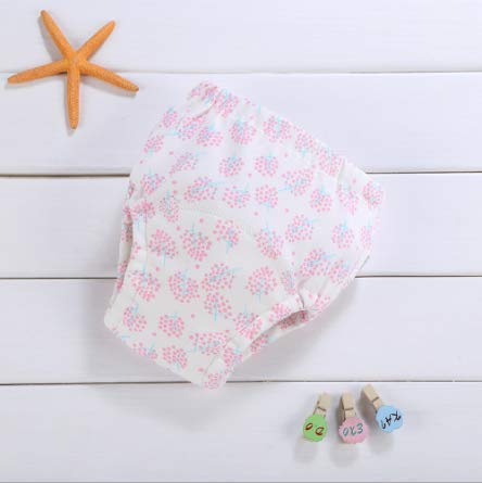 Premium 6 layer absorbent muslin Training pants for toilet training babies - pink trees - Medium (12-14 kgs)