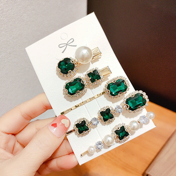 pack of 5 gemstone hairclips