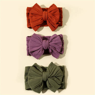 Pack of 3 headbands with large knot bows - style 2