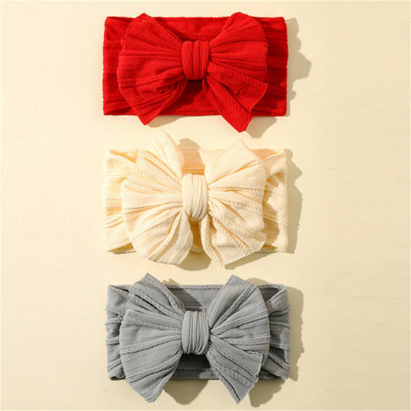 Pack of 3 headbands with large knot bows - style 3