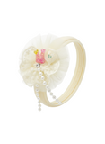 Fancy fascinator crown on lace doilies baby headband