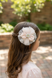 Lace Bow with Pearl Flower fascinator hairclip