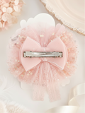 Rhynestone butterfly on lace bow fascinator hairclip