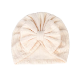 textured turban with large knot bow