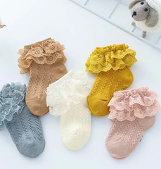 Ankle length frilly socks