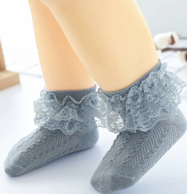 Ankle length frilly socks