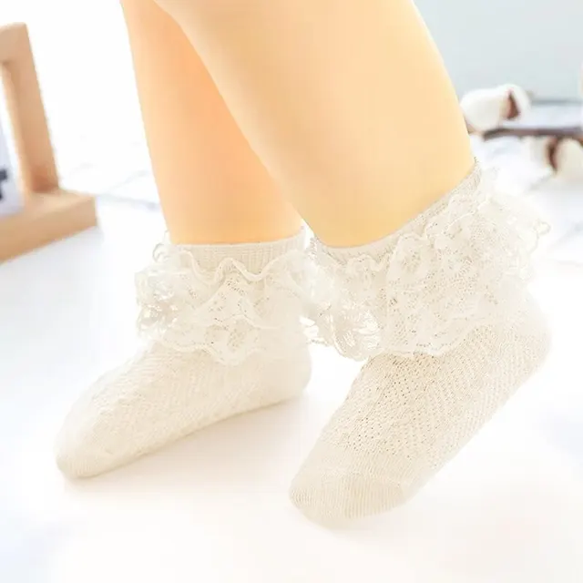 Ankle length frilly socks