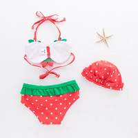 Strawberry print Bikini with matching hat