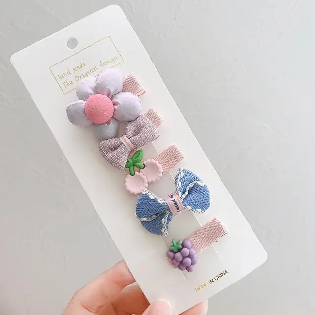 Pack of 5 soft baby hairclips