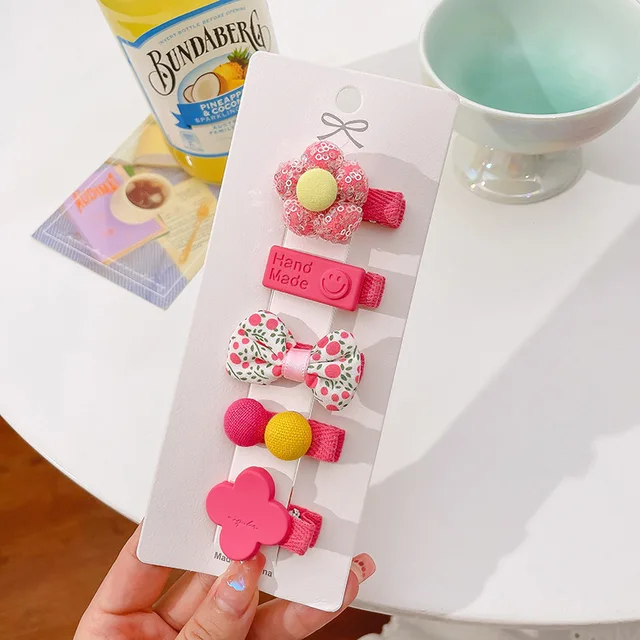 Pack of 5 soft baby hairclips