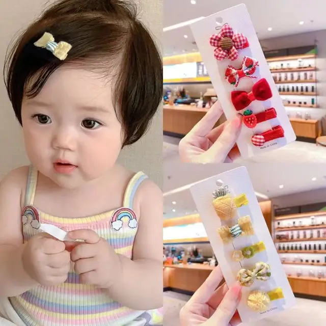 Pack of 5 soft baby hairclips