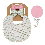 Reversible drool bib with 2 matching headbands