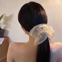 Hanky scrunchie with pearls