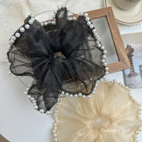 Hanky scrunchie with pearls