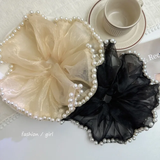 Hanky scrunchie with pearls