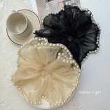 Hanky scrunchie with pearls