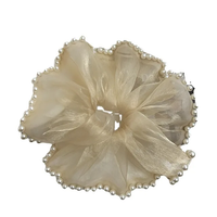 Hanky scrunchie with pearls