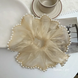 Hanky scrunchie with pearls