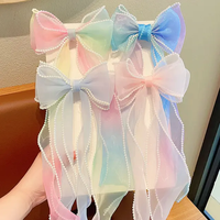 Organza bow- with pearls