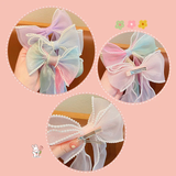 Organza bow- with pearls