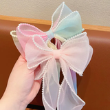 Organza bow- with pearls