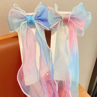 Organza bow- with pearls