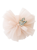 Pattern bow with rhinestone bunny fascinator hairclip
