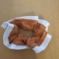 Solid chiffon scrunchies with satin border