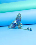 Stained glass large butterfly clutcher with hangings blue