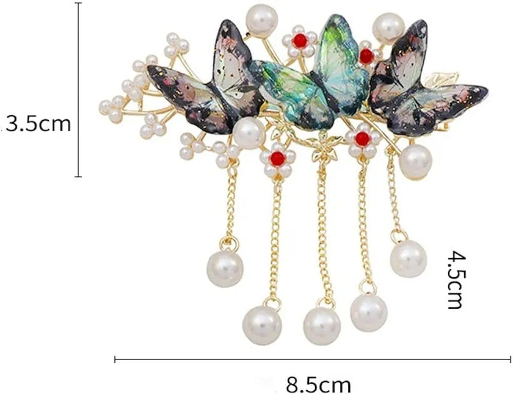 Crystal butterflies buckle with hangings