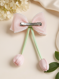 Medium fascinator tulip bow with beads lining