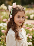 Medium fascinator tulip bow with beads lining