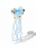 Organza fascinator bow with flowers