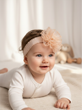 Fascinator large flower with bud baby headband