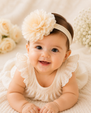 Fascinator large fluff flower baby headband