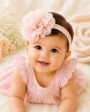 Fascinator large fluff flower baby headband