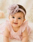 Fascinator large fluff flower baby headband