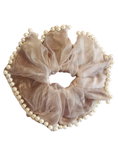 Hanky scrunchie with pearls