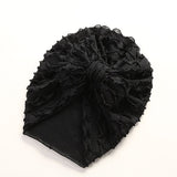 dual frill turban with large knot bow