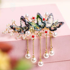 Crystal butterflies buckle with hangings