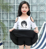 Girls swim dress with inbuilt shorts