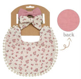 Reversible drool bib with 2 matching headbands