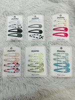 Pack of 4 printed tictac hairclips