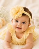 Fascinator large fluff flower baby headband