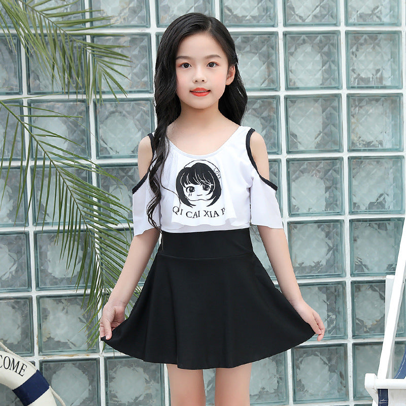 Girls swim dress with inbuilt shorts