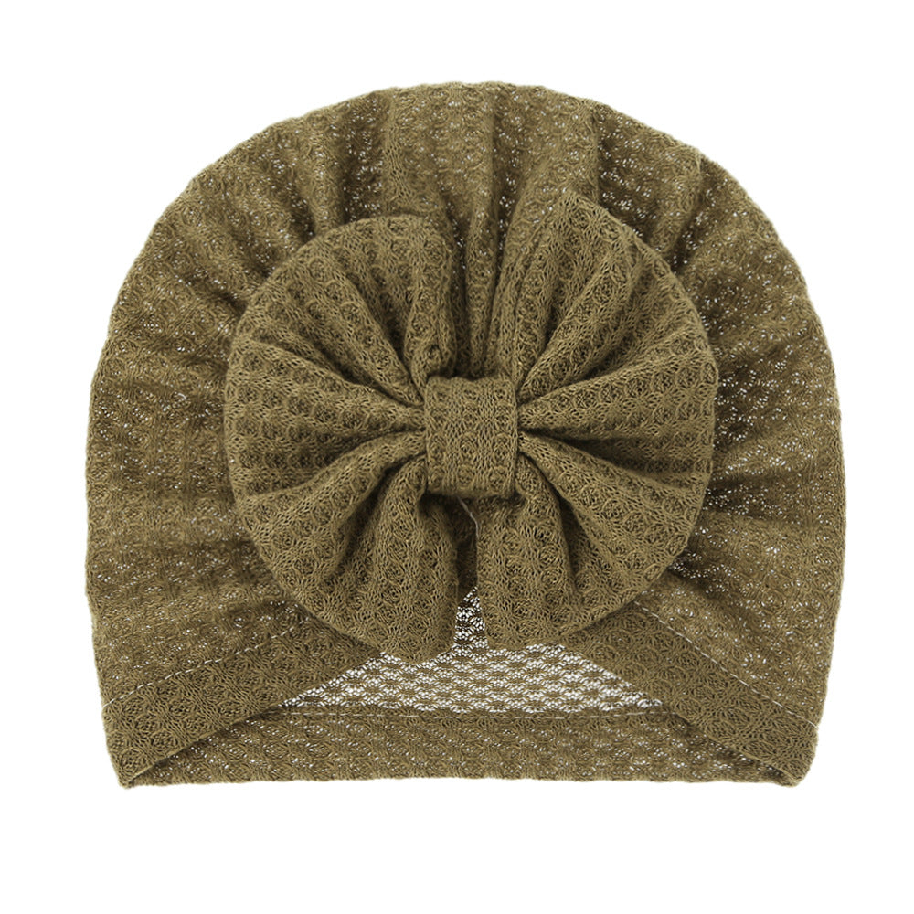 Waffle turban with large bow