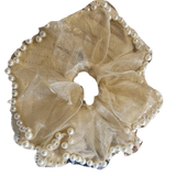 Hanky scrunchie with pearls