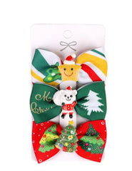 Set of 3 christmas bow clips