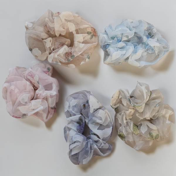 Vintage pastel organza scrunchies